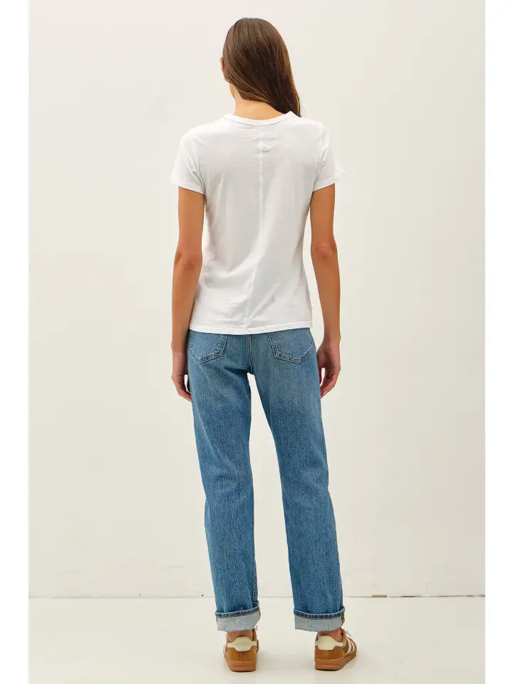 New Shade-Garment Dyed Cotton Slub Tee | White