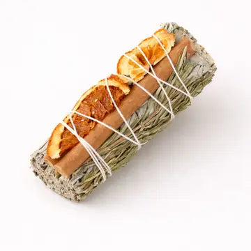 White Sage With Orange Cinnamon Rosmary Smudge Sticks