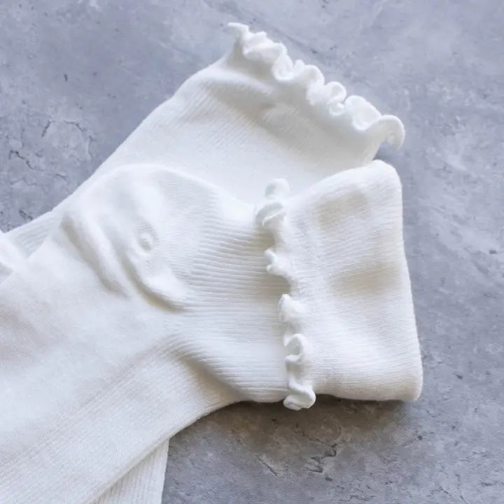 Wednesday Ruffle Socks | White