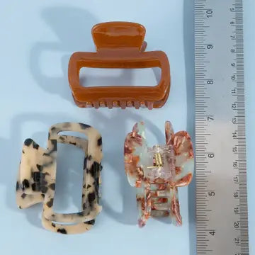 Cut Out Jaw Hair Clips | Blue/Amber