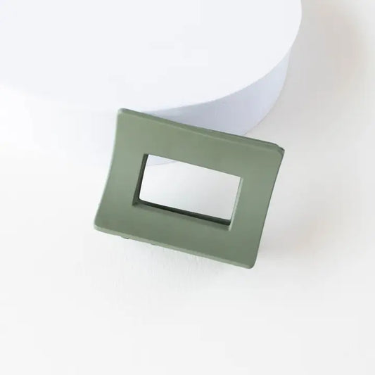 Matte Rectangle Shaped Claw Clip | Green Tea