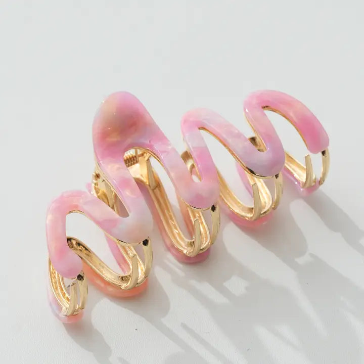 Willow Island Sun Metal Claw Clip Lg | Pink Malibu