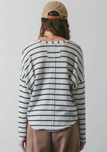 Load image into Gallery viewer, Blu Pepper Raw Edge Striped Top
