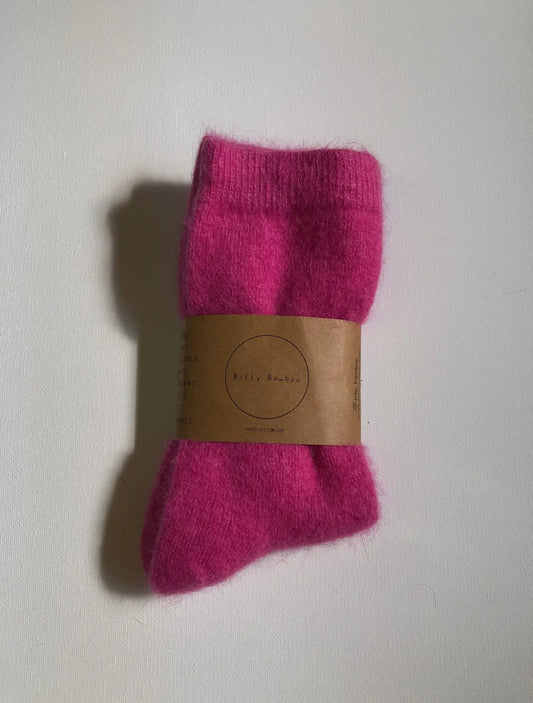 Billy Bamboo Angora Wool Socks | Pink