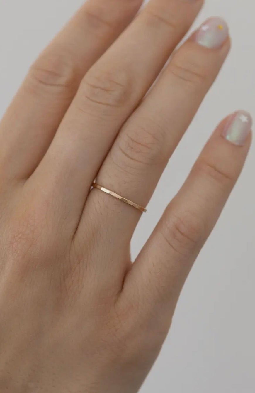 Hammered Stacking Ring | Gold