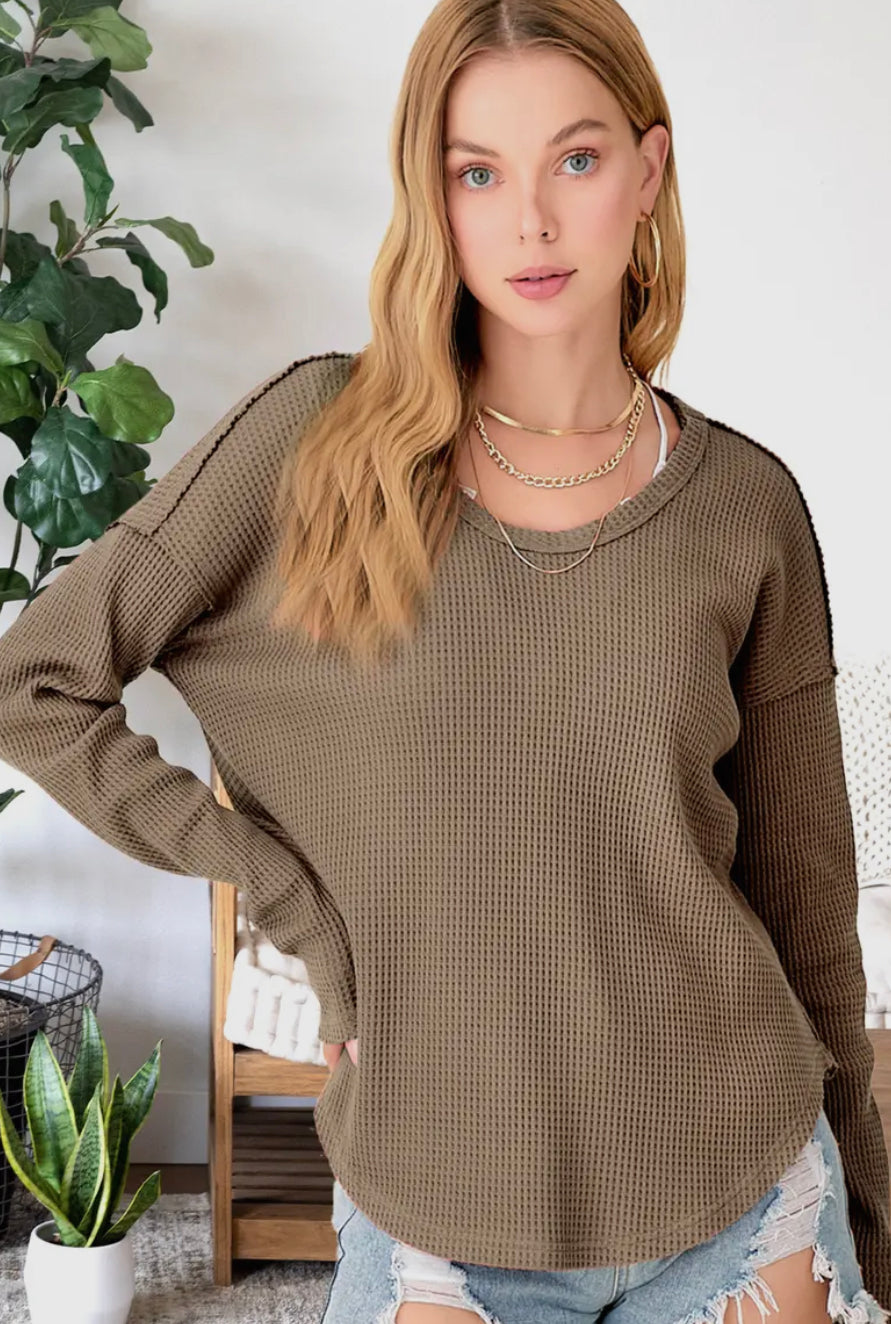 La Miel Waffle Long Sleeve | Brown