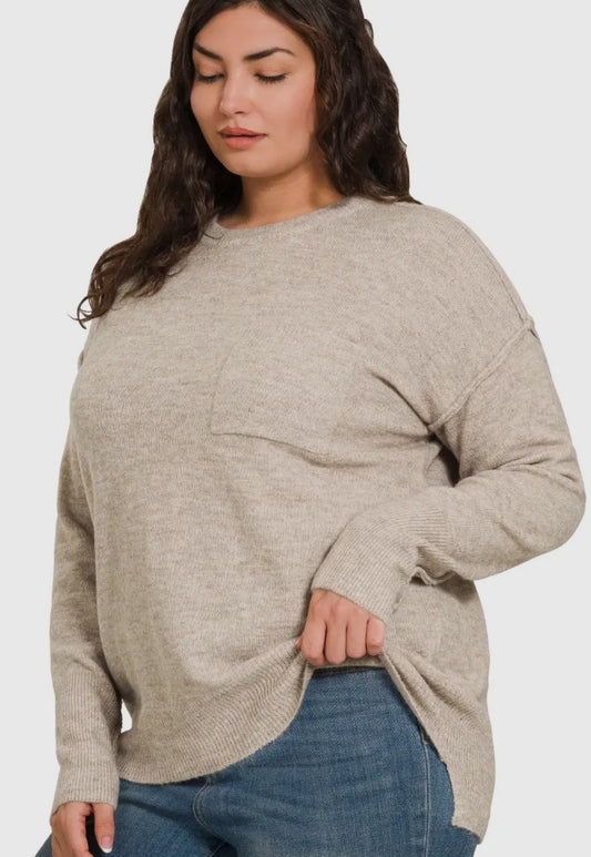 42 Pops Plus Size High Low Sweater