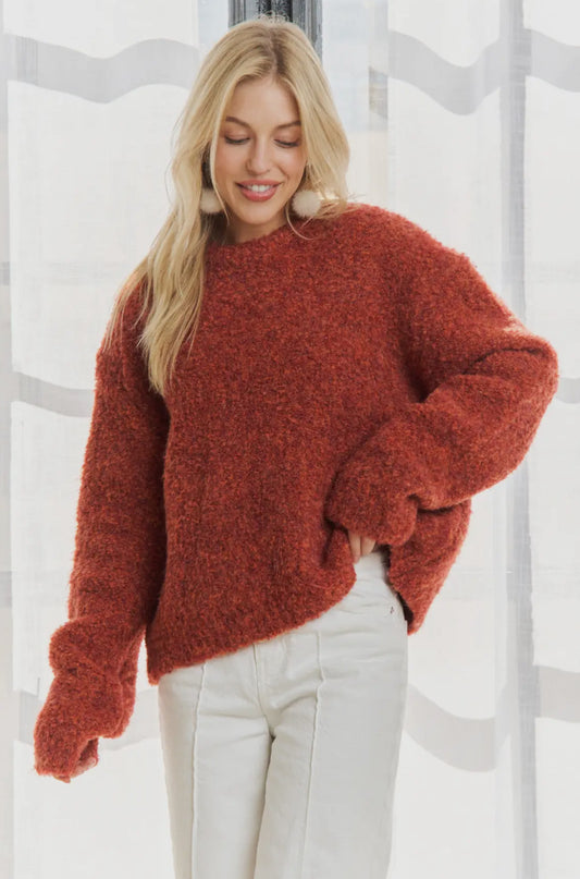 Adora Warm N Cozy Fuzzy Sweater | Red