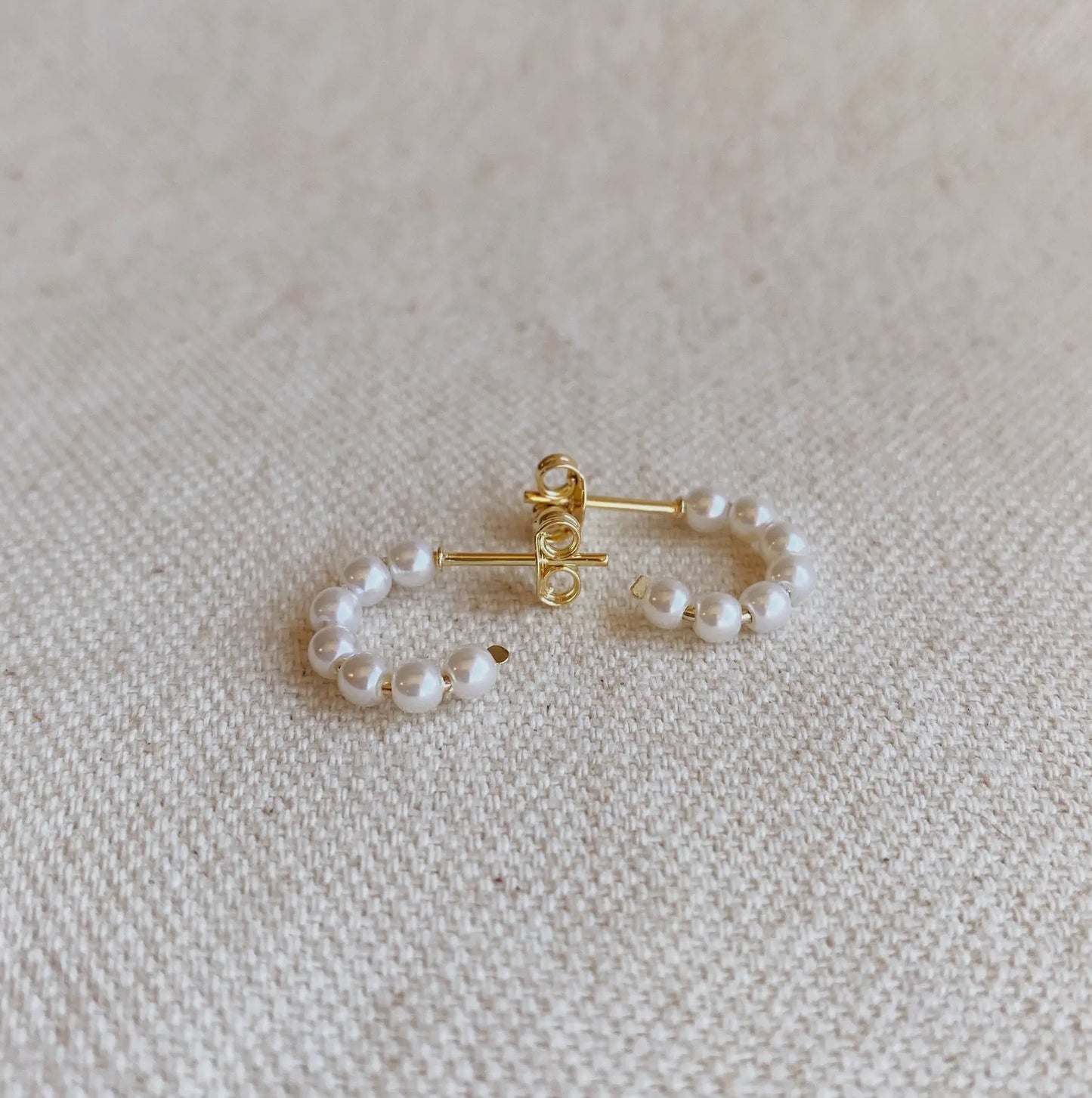 GoldFi Mini Pearl Hoops