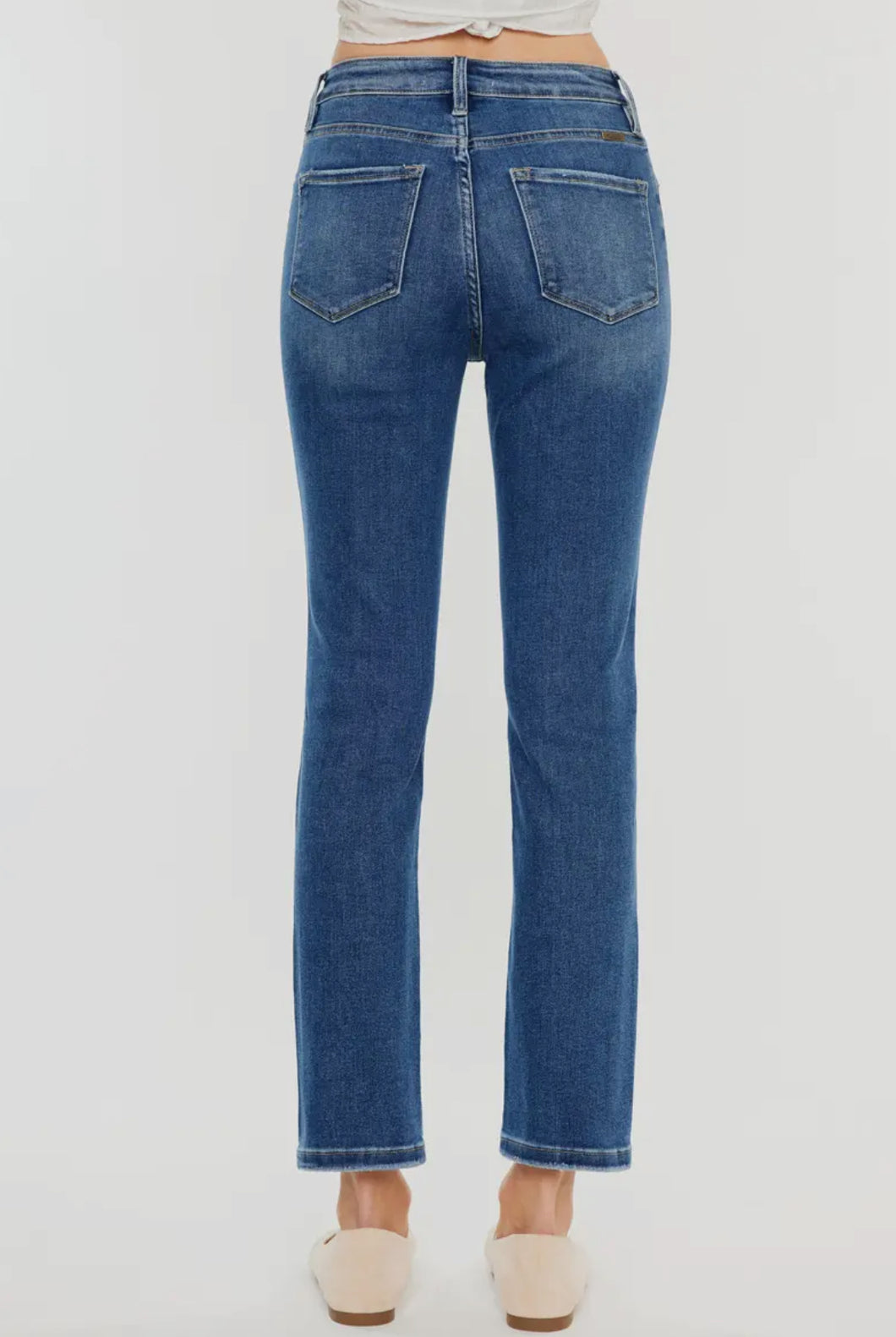 Kan Can High Rise Slim Straight Jeans