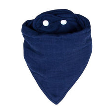 Load image into Gallery viewer, Navy Blue Muslin Bandana Bib

