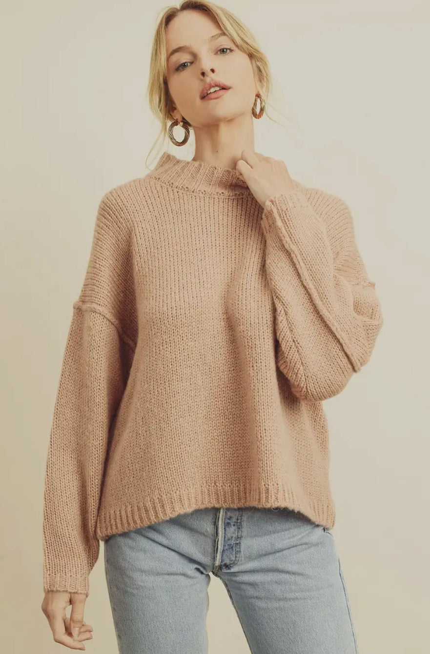 Dress Forum Mock Neck Pullover Sweater | Blush