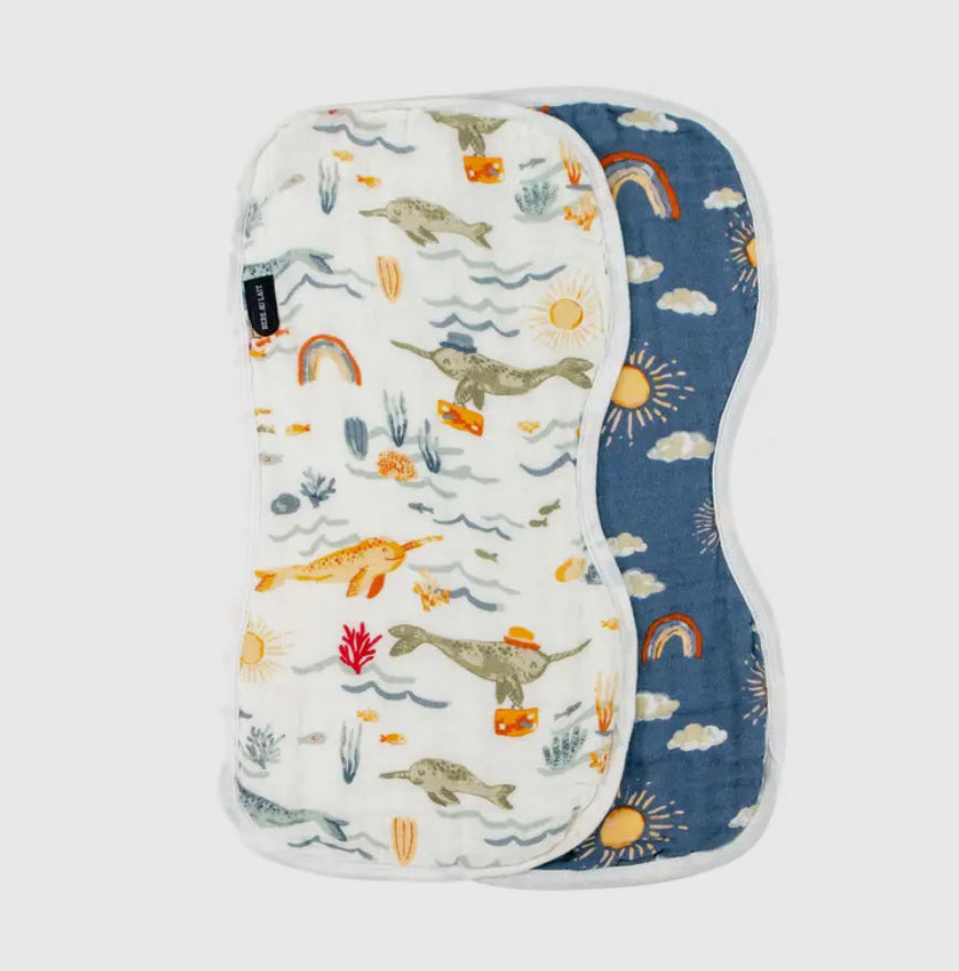 Narwhal & Hello Sunshine Muslin Burp Cloth Set