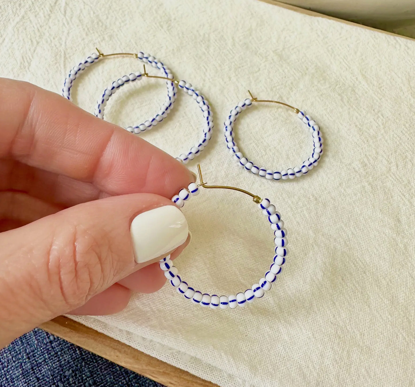 Ocean Breakup Blue Stripe Hoops