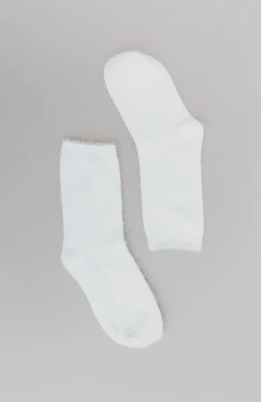 Leto Accessories Cozy Socks | White