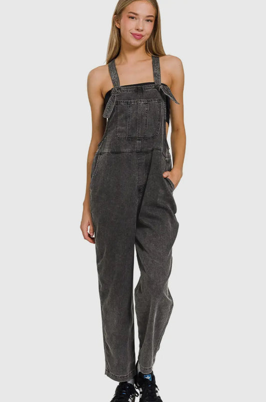 42 Pops Relaxed Fit Overalls | Black