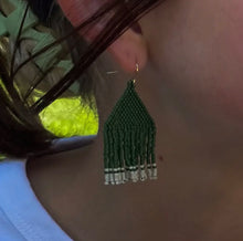 Load image into Gallery viewer, Alam Co Jewelry Forest 	Green Fringe Earrings
