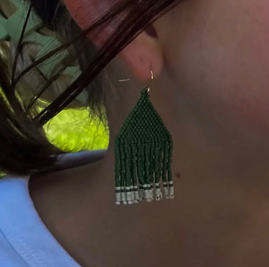 Alam Co Jewelry Forest 	Green Fringe Earrings