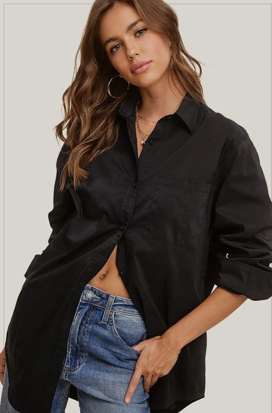 La Miel Casual Fit Button Down | Black