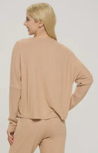 Load image into Gallery viewer, Cherish Ribbed Sleeve Cozy Top | Tan
