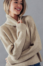 Load image into Gallery viewer, Bella Turtle Neck Rib Knit Sweater
