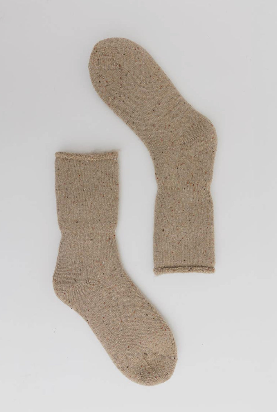 Leto Accessories Thick Warm Crew Socks | Oatmeal