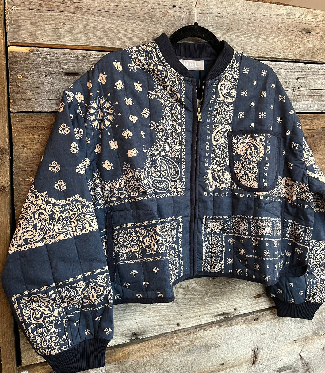 Paisley Quilted Crop Jacket