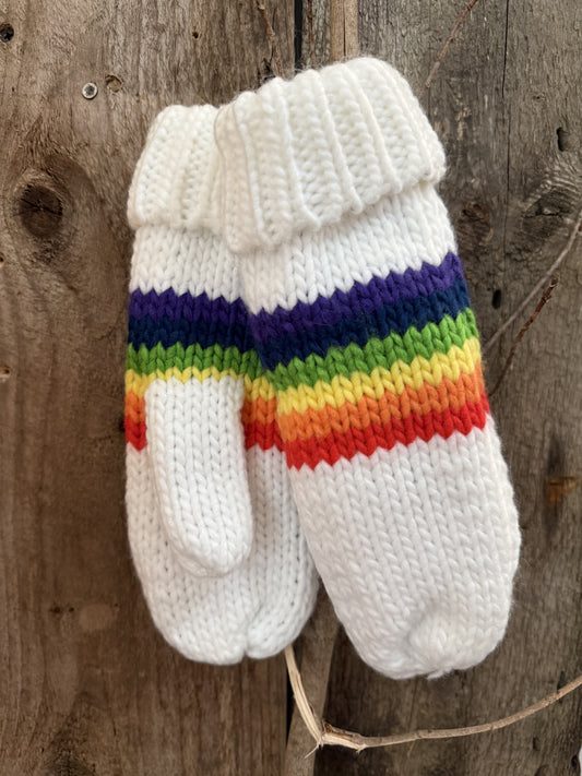 Rainbow Knit Mittens