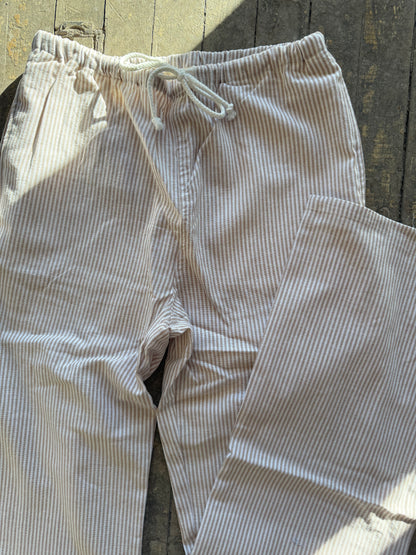 Pinstripe Drawstring Pants | Khaki