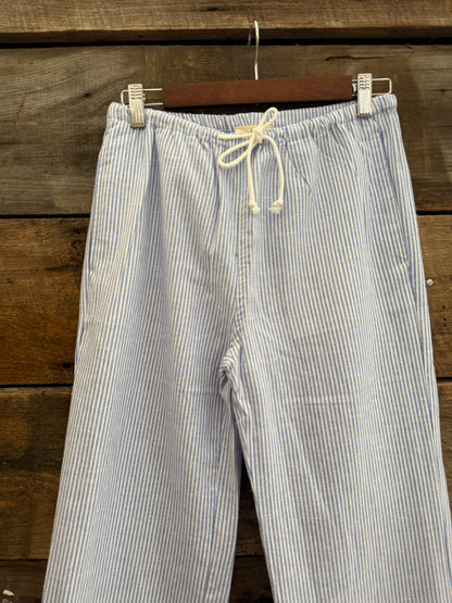 Pinstripe Drawstring Pants | Blue