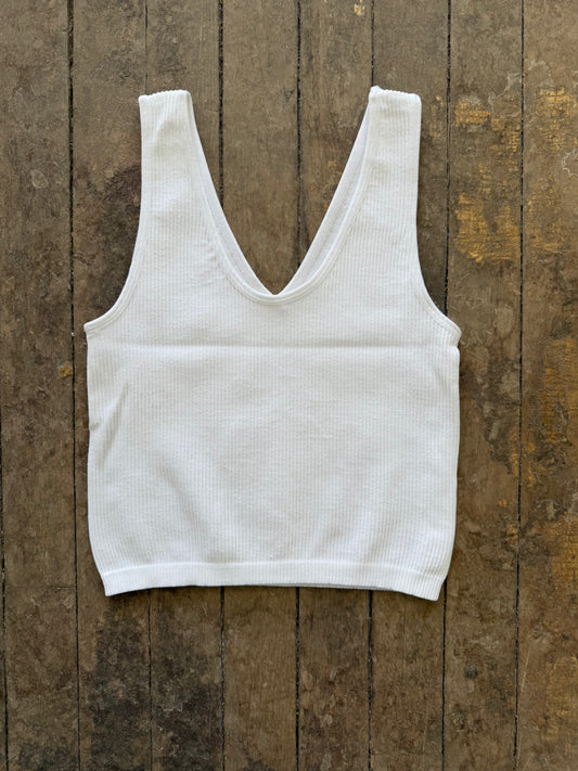 Active Basic Ribbed Brami | White