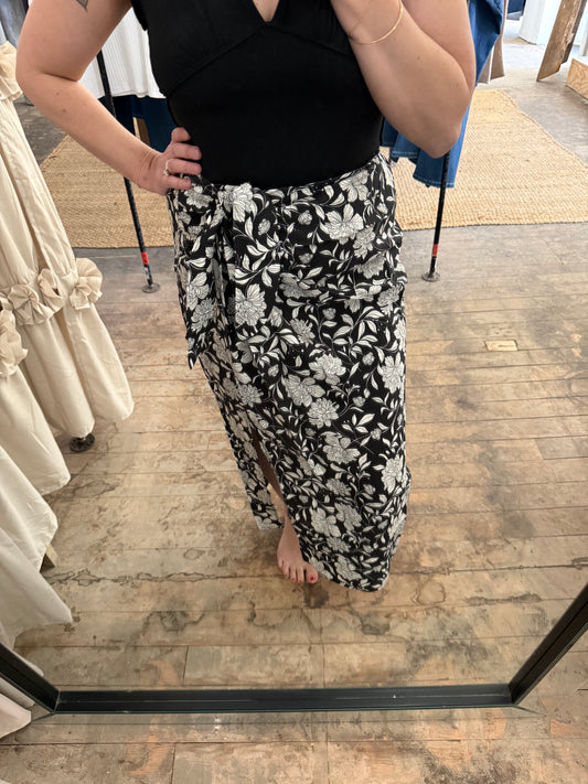 Be Cool Floral Wrap Skirt