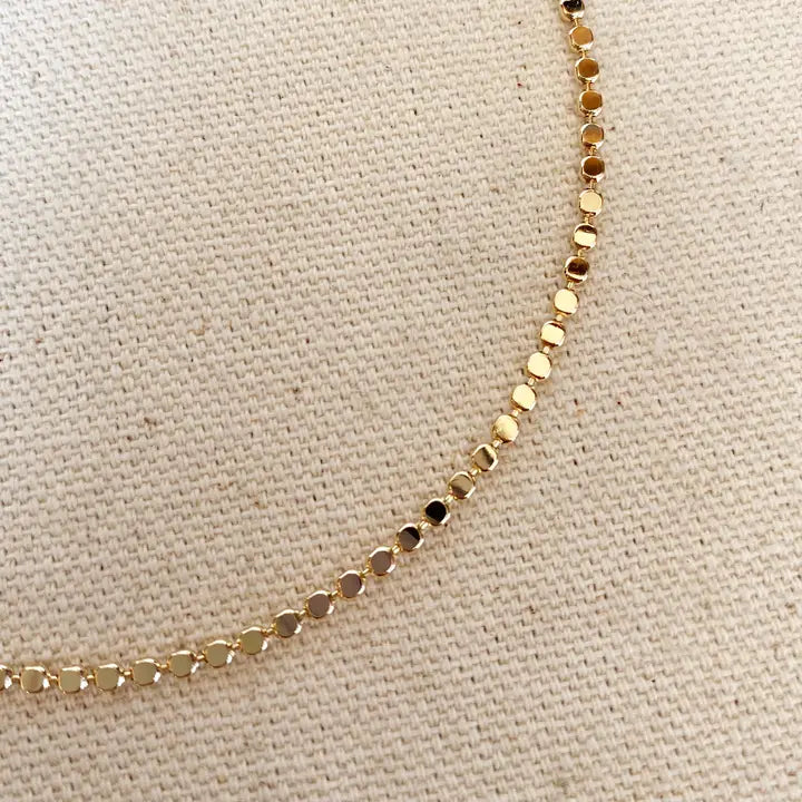 18K Gold Filled 2.0mm Dot Chain Anklet | Gold