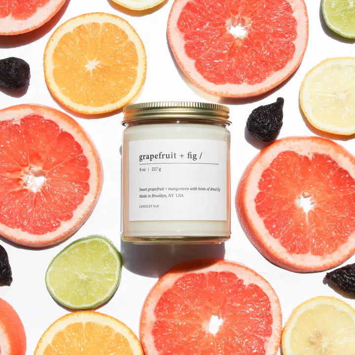 Grapefruit and Fig 8 Oz Soy Candle