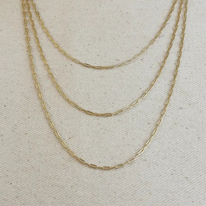 18K Gold Filled Mini Paperclip Chain