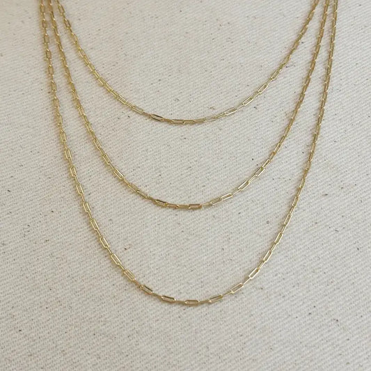 18K Gold Filled Mini Paperclip Chain