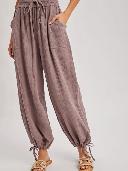 Jogger Harem Drawstring Pants | Mushroom
