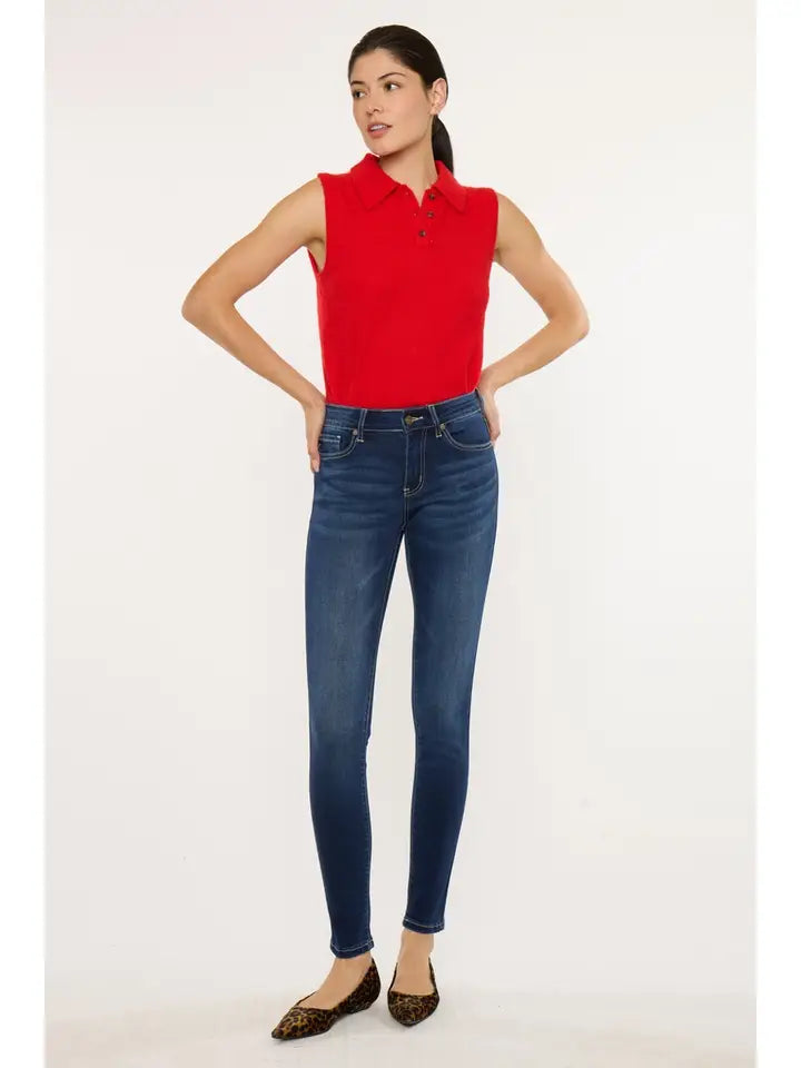 Nora Mid Rise Super Skinny Jeans | Dark Wash