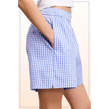 Banded Gingham Check Boxer Shorts | Blue Beyond