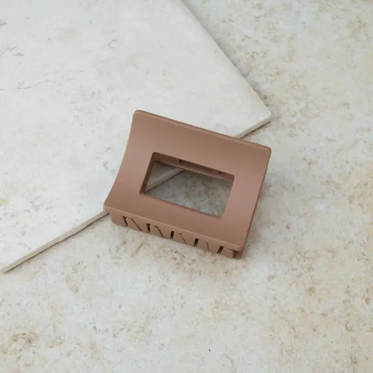 Matte Rectangle Shaped Claw Clip | Mocha