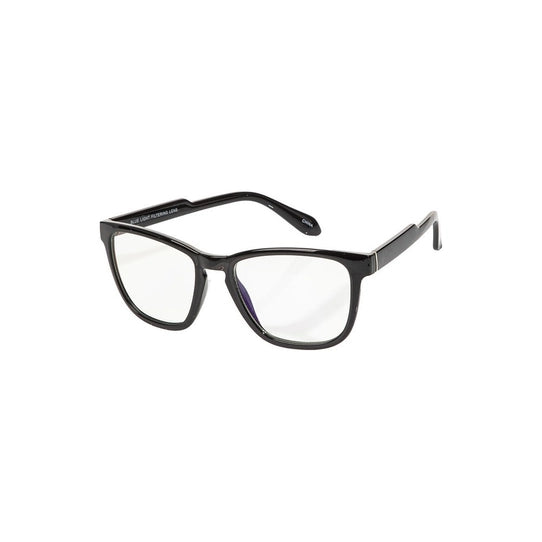 Square Keyhole Bridge Blue Light Glasses | Black