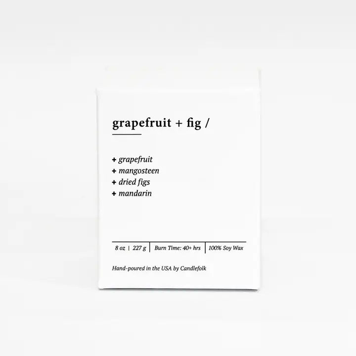 Grapefruit and Fig 8 Oz Soy Candle