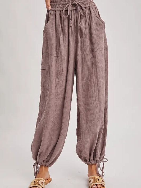 Jogger Harem Drawstring Pants | Mushroom
