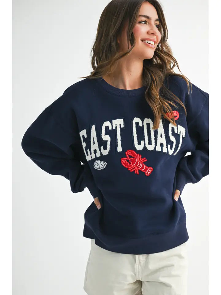 Vintage Graphic Fleece Pullover | Navy
