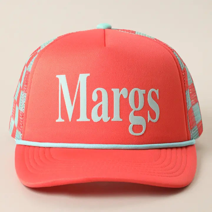 Margs Foam Mesh Back Trucker Hat | Coral