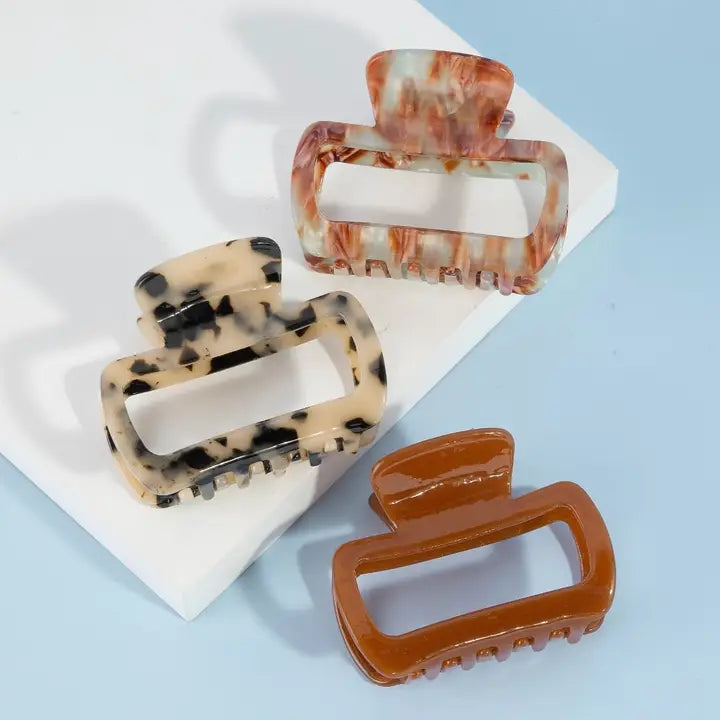 Cut Out Jaw Hair Clips | Blue/Amber