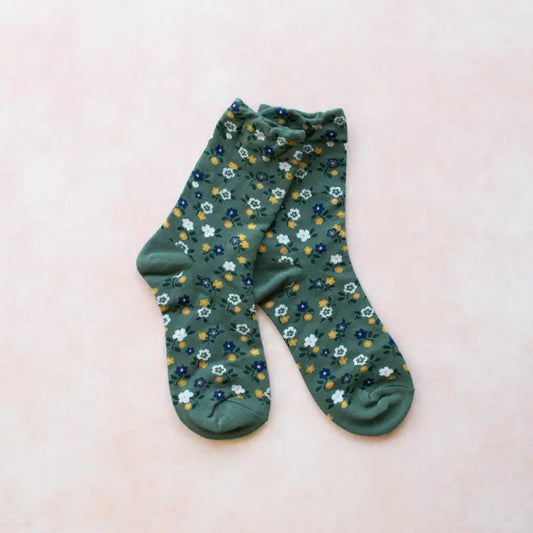 Garden Flower Socks | Green