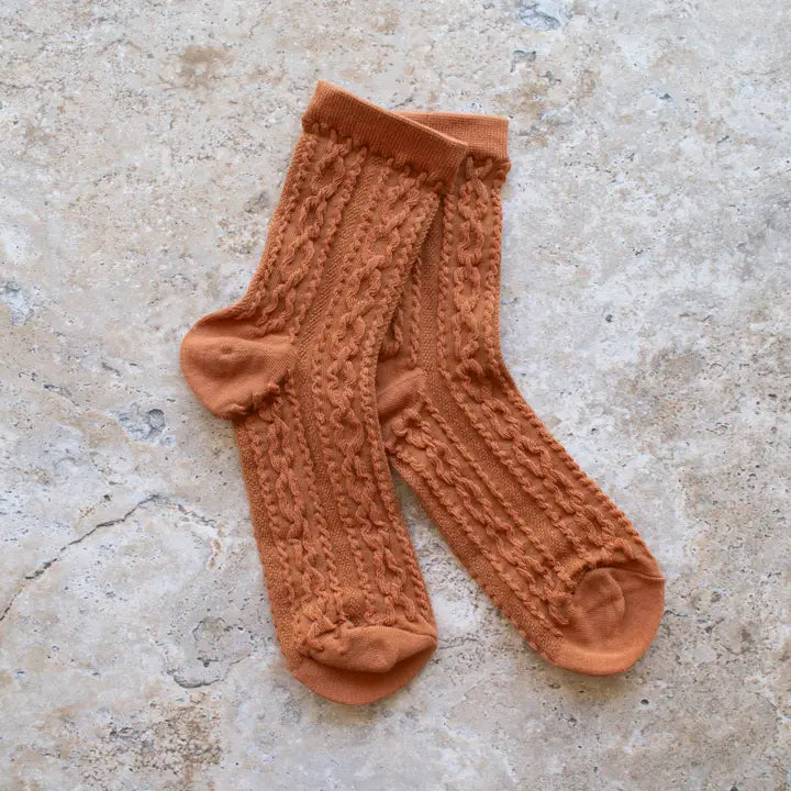 Noble Twist Socks | Rust