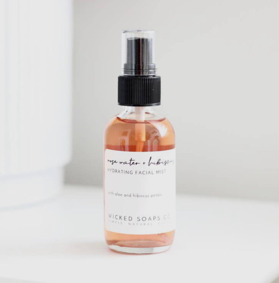Wicked Soap Co. Rose Water + Hibiscus Hydrating Facial Mist