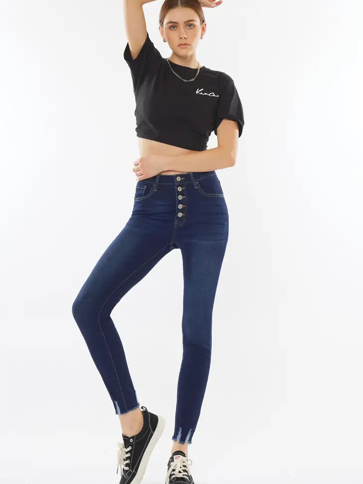 Kan Can High Rise Button Fly Jeans
